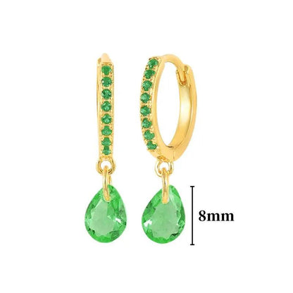 Pendientes de Aro con Corazón en Plata Esterlina 925 y Zirconia Verde, Joyería de Lujo para Mujer, Regalos Elegantes