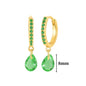 Pendientes de Aro con Corazón en Plata Esterlina 925 y Zirconia Verde, Joyería de Lujo para Mujer, Regalos Elegantes