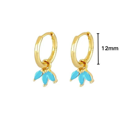 Pendientes de Plata Esterlina 925 con Turquesa Azul, Pendientes de Círculo de Lujo para Mujer, Joyería de Moda Elegante