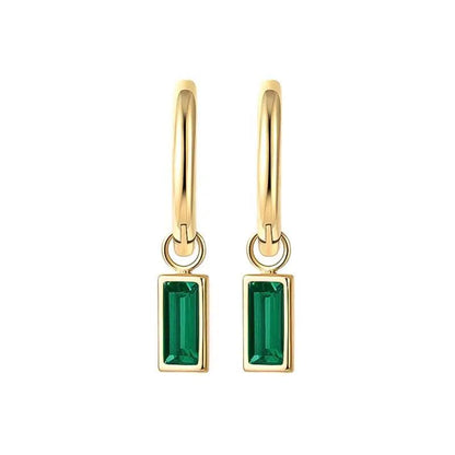 Pendientes de Aro con Corazón en Plata Esterlina 925 y Zirconia Verde, Joyería de Lujo para Mujer, Regalos Elegantes