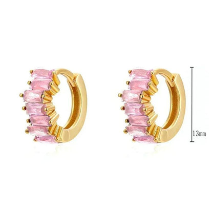 Pendientes de Aro de Plata Esterlina 925 con Cristal Rosa y Corazón, Joyería de Lujo para Mujer, Regalo Elegante y Premium