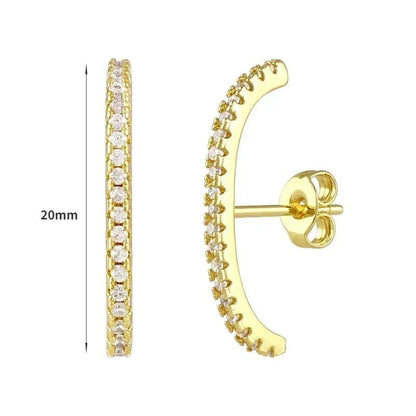 Women's 925 Sterling Silver Ear Needle Crystal Zircon Water Droplets Stud Hoop Gold Huggie Earrings Premium Luxury Party Jewelry