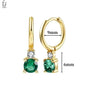 Pendientes de Aro con Corazón en Plata Esterlina 925 y Zirconia Verde, Joyería de Lujo para Mujer, Regalos Elegantes